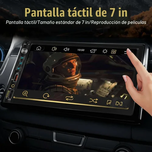 Vista 7 de Estéreo de coche doble DIN con pantalla táctil IPS HD de 7 pulgadas, compatible con Apple Carplay y Android Auto, cámara trasera gran angular