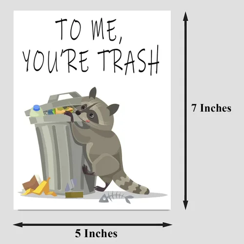 Vista 2 de Tarjeta de mapache I Think You're Trash Racoon, tarjeta de cumpleaños de mapache, tarjetas de vacaciones, vida silvestre, tarjeta para todas