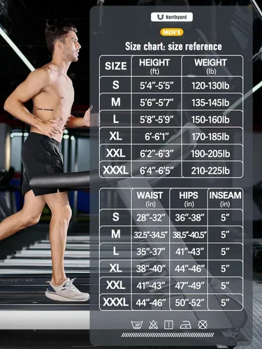 Vista 6 de NORTHYARD Men's Running Athletic Shorts 5'' Workout Gym Tennis Short Quick Dry Lightweight Active Sports Basketball