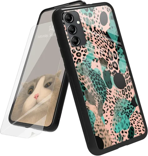 Vista 38 de Funda para Samsung Galaxy A12 5G con protector de pantalla, parte trasera de vidrio templado + TPU de silicona suave que absorbe los golpes