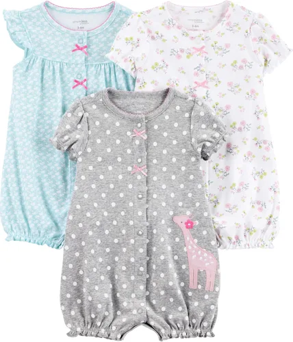Vista 9 de Simple Joys by Carter's - Paquete de 3 mamelucos Snap-up para bebés niñas
