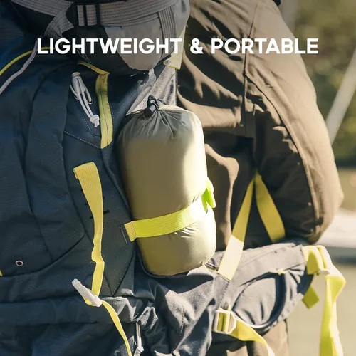 Vista 5 de Sonive Manta de 52 x 75 pulgadas, plegable y compacta, resistente a la intemperie, para exteriores, alternativa al plumón, para campamento, Verde