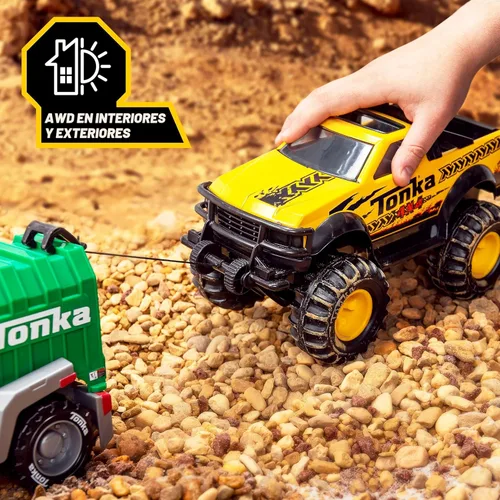 Vista 8 de Tonka Steel Classics - Camioneta Pickup 4x4, fabricada con acero y plástico resistente, camión de construcción de juguete amarillo, niños y niñas
