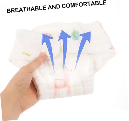 Vista 7 de Pañales para bebés prematuros, 2 unidades, pañales de algodón para recién nacidos, reutilizables, lavables, para niños y niñas, estilo aleatorio