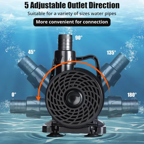 Vista 5 de 5812GPH Bomba de agua sumergible, bomba de estanque de 200 W, altura de elevación de 36 pies, estanque de bomba sumergible con cable de alimentación