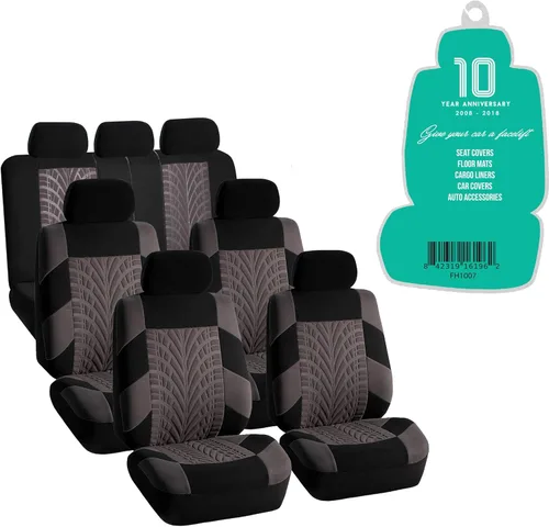 Vista 10 de FH GROUP FH-FB071217 Conjunto completo de fundas para asiento de auto de tres filas, se adapta a bolsa de aire y parte trasera, sirve para la Beige