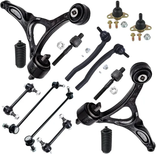 Vista 40 de Detroit Axle - Kit de suspensión RWD Front End de 16 piezas para Chrysler 300 Dodge Charger Challenger 11-14, 6 brazos de control, 4 barras