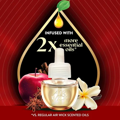 Vista 3 de Air Wick Vibrante repuesto de aceite perfumado para enchufar, infundido con aceites esenciales, ambientadores enchufables para el hogar, aroma