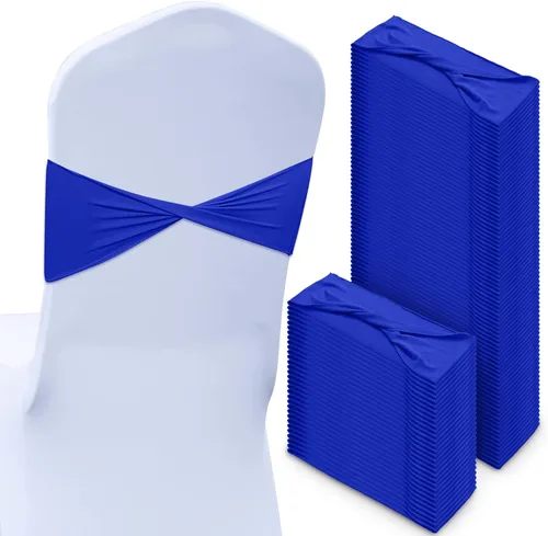 Vista 14 de CHENGU 100 piezas Cintas elásticas de elastano para sillas, lazos simples, bandas para sillas de boda real sin hebilla, decoraciones de cumpleaños