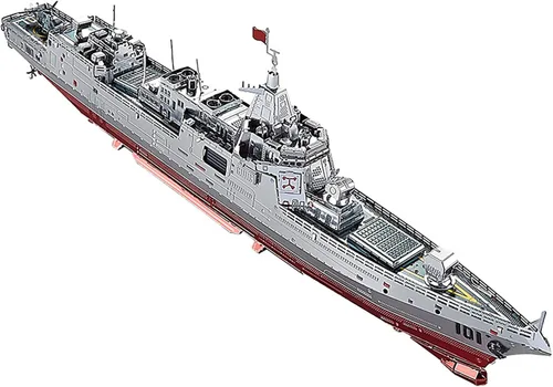 TECKEEN 1: 1000 kits de barco de metal 3D C22210 055 modelo de destructor simulación buque de combate militar Exposición de ciencia (kit sin