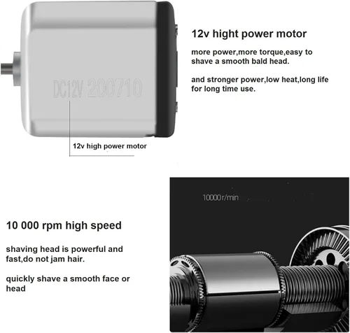 Vista 5 de Afeitadora eléctrica con cable, afeitadora profesional de afeitado cerrado, afeitadoras de cabeza calva para hombres, cortadora