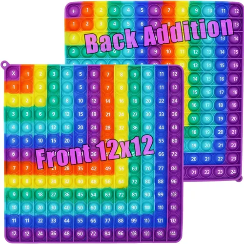 Multiplicación de 12 x 12, adición 1 a 12, juguete sensorial de burbujas para aliviar el estrés, aprender a multiplicar, adición con juguete para