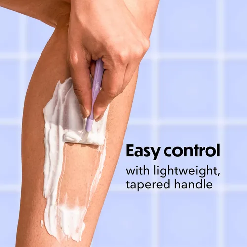 Vista 3 de BIC Silky Touch - Maquinillas de afeitar desechables para mujer, con 2 cuchillas, mangos de rastrillo en colores pastel, paquete de 10