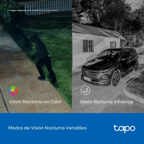 Vista 10 de Tapo Cámara de seguridad de doble lente 2K panorámica/inclinación inalámbrica con panel solar, gran angular de 165° + telefoto de 0.236 in