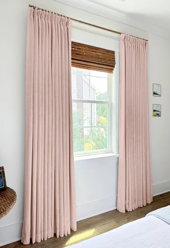 Vista 7 de INOVADAY Cortinas de Pliegues Pinzados, Cortinas Opacas de Lino con Bloqueo de Luz 100% con Pliegues Pinzados para Dormitorio, Cortinas Opacas