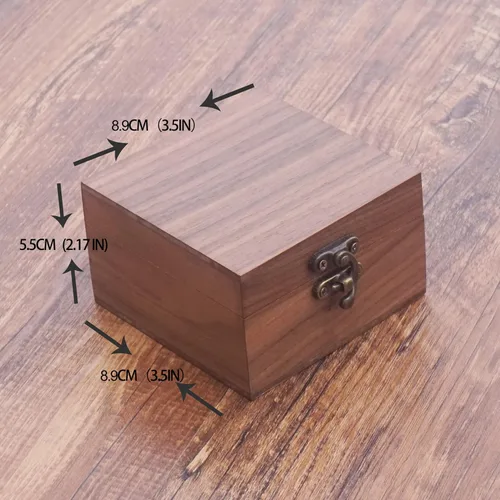 Vista 5 de Caja de madera de nogal para manualidades, joyero y caja de reloj, caja de recuerdo de madera de regalo (nogal)