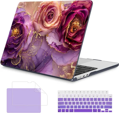 Vista 53 de Mektron Diseñada para MacBook Air 2025/2024/2023 de 15 PULGADAS M4 A3241 /M3 A3114 /M2 A2941, Carcasa de Cubierta Rígida de Plástico Impreso