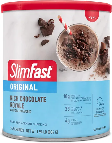 Vista 9 de SlimFast - Polvo para reemplazo de comidas, vainilla francesa original, mezcla para batido, 10 g de proteína, 52 porciones