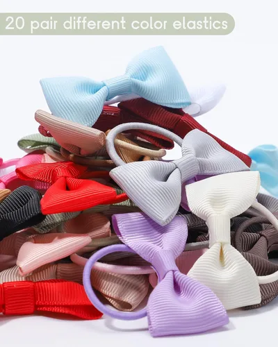 Vista 3 de 40 lazos para el pelo de 2 pulgadas para bebés y niñas, mini boutique, cinta elástica para el cabello, accesorios para niños pequeños