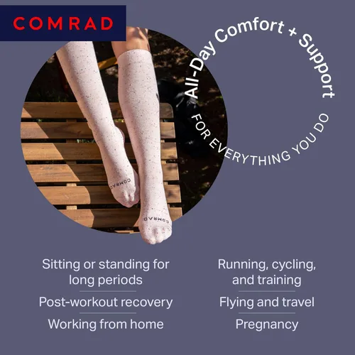 Vista 2 de Comrad Knee High Compression Socks for Women and Men - Premium Support Socks for Pregnancy, Nurses, Athletes, and More