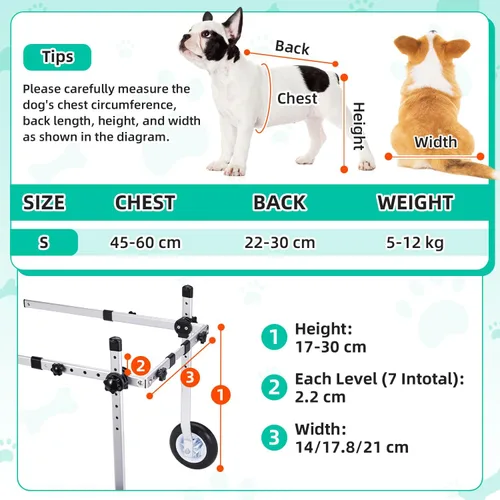 Vista 2 de Nasjac Silla de ruedas para perros para patas traseras, silla de ruedas Negro
