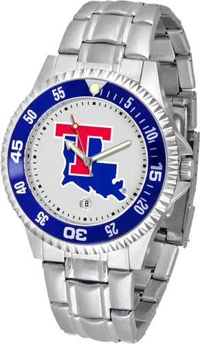 Vista 18 de SunTime Reloj de cuarzo de 1.575 in para hombre, correa de acero inoxidable de 0.787 in, esfera Gameday