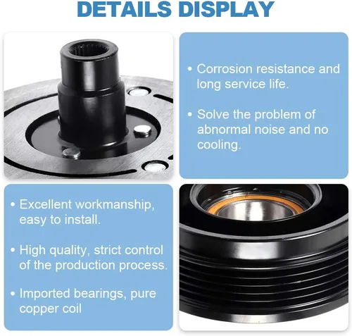 Vista 6 de ECCPP Embrague A/C 2004-2009 Compatible con Mazda 3 2.0L 2006-2010 Compatible con Mazda 5 2.3L Conjunto de embrague compresor A/C