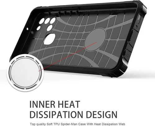 Vista 8 de Asuwish Funda compatible con Samsung Galaxy A21S y protector de pantalla de vidrio templado, accesorios de celda, fundas resistentes de doble capa