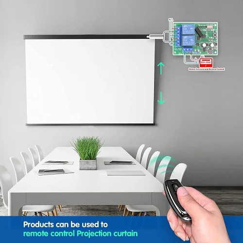 Vista 5 de DieseRC AC 110V 120V 220V 240V Interruptor de control remoto inalámbrico 433Mhz RF 10A 2CH Relé receptor con 2 transmisores para puerta de garaje