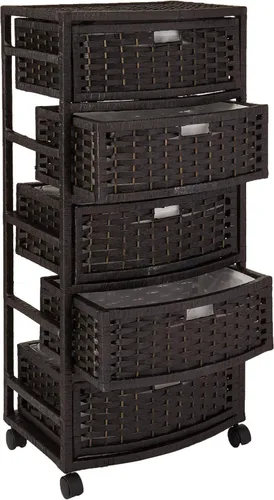 Vista 3 de Oriental Furniture - Cómoda de fibra natural de 37 pulgadas, color negro