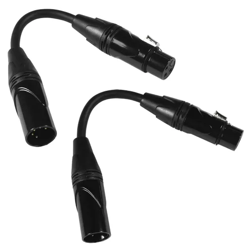 Vista 10 de HQRP Cable de iluminación DMX de 3 pines XLR hembra a macho de 5 pines de 6 pulgadas, compatible con luz de estudio, luz de escenario DMX