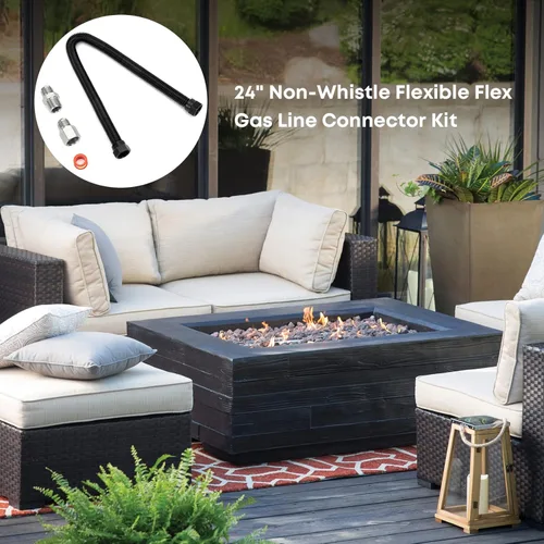 Vista 7 de Stanbroil Línea flexible de gas flexible sin silbato de 34" x 24" para fogata y chimenea de gas natural o propano líquido