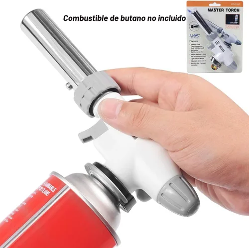 Vista 3 de FunOwlet Antorcha de butano, soplete reversible para cocina con llama ajustable, combustible de butano no incluido, ideal para cocina de chef