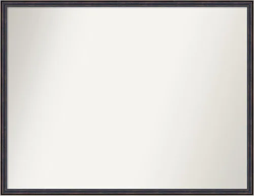 Vista 73 de Amanti Art Espejo de baño de bronce para sobre el fregadero, 25 x 26 pulgadas, espejo rectangular de bronce oscuro, marco de madera tradicional