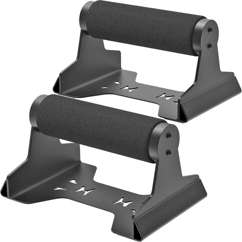 Vista 9 de SELEWARE Wood Push Up Bars Steel Calisthenic Parallette Bars Handstand Bars A: Agarre de madera (15.7"L x 4"H)
