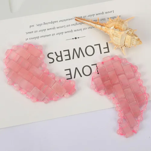 Vista 5 de ideayard Máscara de ojos de cuarzo rosa, mini máscara de cuarzo natural para eliminar arrugas hinchazón (cuarzo rosa-A)