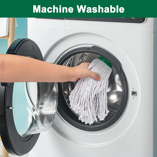 Vista 7 de KeFanta Trapeador para limpieza de suelos, 2 piezas de cabezal de repuesto de trapeadores húmedos de cuerda de algodón compatible con recambio