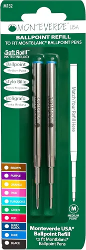 Vista 20 de Monteverde USA - Recambio para bolígrafos Montblanc, punta media, rollo suave, negro (paquete de 2) (M132BK)