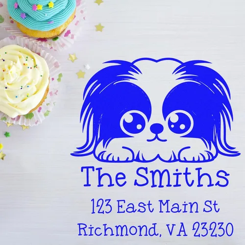 Vista 216 de Sello de alta calidad para cachorros Airedale Terrier – Sello de dirección personalizado – Ideal para los amantes de los perros – Elección de 5