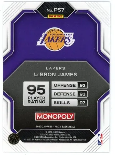 Vista 2 de 2022-23 PANINI MONOPOLY PRIZM SKILLS #PS7 LEBRON JAMES LOS ANGELES LAKERS BALONCESTO TARJETA OFICIAL DE COMERCIO DE LA NBA