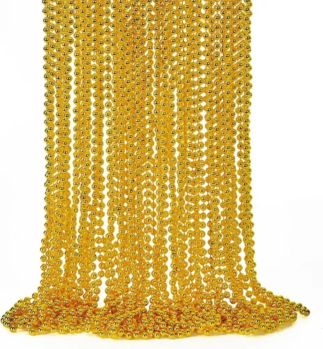 Vista 16 de EOBOH 50 PCS Collares de Cuentas de Mardi Gras, Metálicos 10 Tipos de Collares de Cuentas Recuerdos de Fiesta, Collar de Mardi Gras de 33