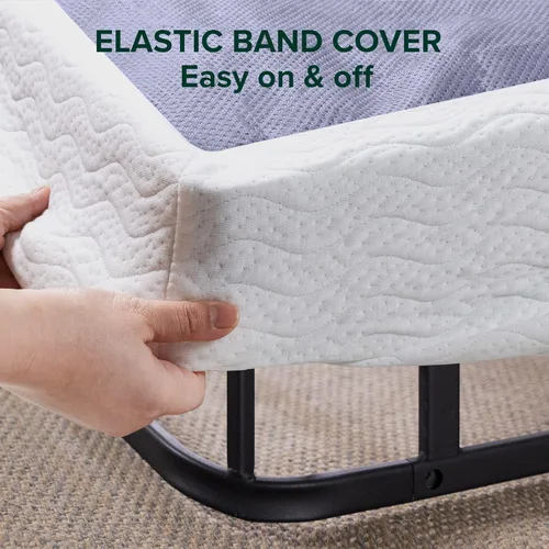 Vista 5 de Sommier inteligente de 7 pulgadas Zinus base de colchón estructura de acero fuerte armado fácil requerido, Acero