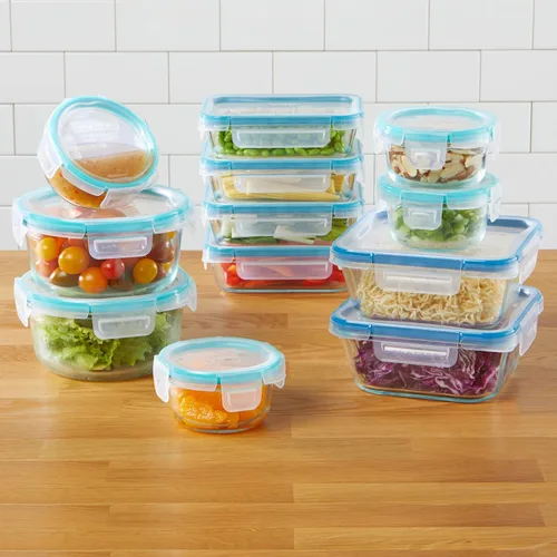 Vista 9 de Snapware Total Solutions - Juego de recipientes de vidrio para almacenamiento de alimentos (paquete de 5, 4 tazas), tapas herméticas y a prueba