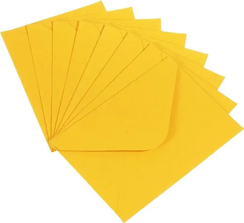 PATIKIL Mini sobres, paquete de 100 mini sobres de tarjetas de regalo para tarjetas de visita para felicitaciones y bodas, color amarillo