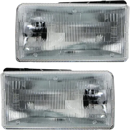 Vista 473 de TRQ Juego de Conjunto de Ensamble de Faros de 2 Piezas de Desempeño Halógeno con Marco Cromado Conductor y Lado del Pasajero Compatible con Mercedes