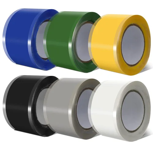 Outus 6 rollos de cinta de silicona autofusible de 1 pulgada de ancho y 5 pies de largo, cinta de PVC ignífuga de alta temperatura para herramientas