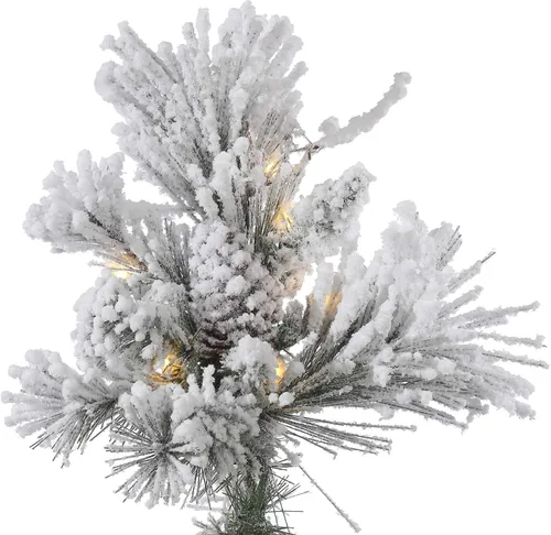 Vista 2 de Vickerman Alberta, árbol de navidad artificial flocado con conos de pino artificiales