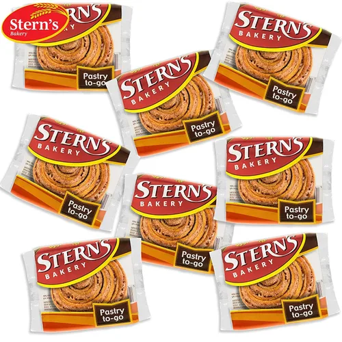 Vista 2 de Stern’s Bakery Cinnamon Swirl 18 Bollitos envueltos individualmente 85 g de pastas danesas para el desayuno Aperitivos para máquinas