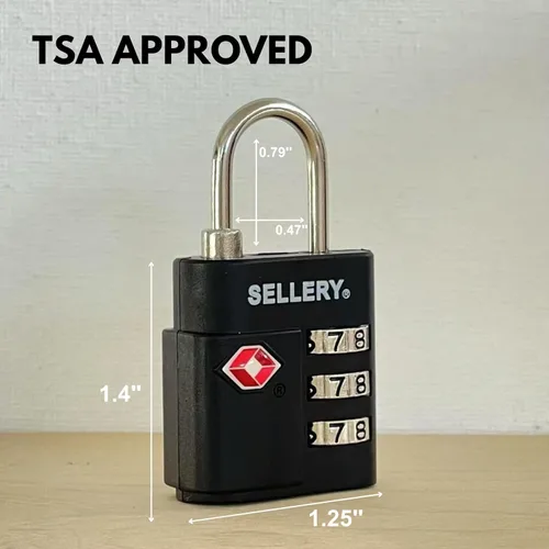 Vista 2 de Candado de equipaje aprobado por la TSA, combinación de 3 dígitos, cerradura de viaje con diales fáciles de configurar para maletas, mochilas
