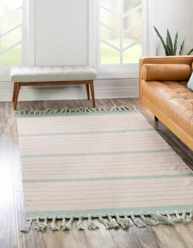 Vista 12 de Unique Loom Chindi Cotton Collection - Alfombra rectangular de 6 pies 1 pulgada x 9 pies, color blanco y negro negro y blanco